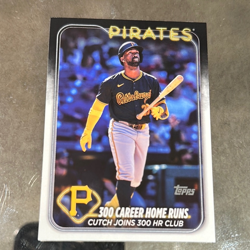 Topps Pirates Baseball Card with Yellow Highlights